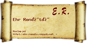 Ehr Renátó névjegykártya